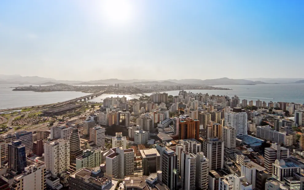 Imagem aérea do centro de Florianópolis