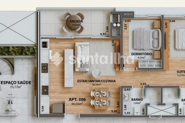 Apartamento à venda com 77m², 2 quartos, 1 suíte, 1 vaga no bairro Campeche em Florianópolis