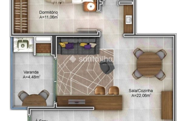 Apartamento à venda com 48m², 1 quarto, 1 suíte, 1 vaga no bairro Pântano do Sul em Florianópolis