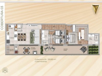 Cobertura à venda com 120m², 2 quartos, 2 suítes, 2 vagas no bairro Campeche em Florianópolis - Foto 16