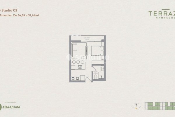 Studio à venda com 36m², 1 quarto no bairro Campeche em Florianópolis