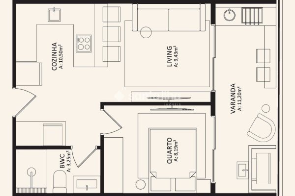 Apartamento à venda com 46m², 1 quarto, 1 vaga no bairro Morro das Pedras em Florianópolis