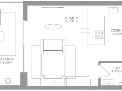 Studio à venda com 43m², 1 quarto, 1 suíte, 1 vaga no bairro Novo Campeche em Florianópolis - Foto 4
