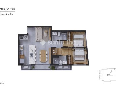 Apartamento à venda com 69m², 2 quartos, 1 suíte, 1 vaga no bairro Centro em Florianópolis - Foto 9