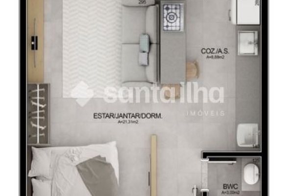 Studio à venda com 41m², 1 quarto, 1 vaga no bairro Campeche em Florianópolis
