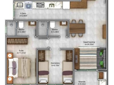 Apartamento à venda com 73m², 2 quartos, 1 suíte, 1 vaga no bairro Pântano do Sul em Florianópolis - Foto 3