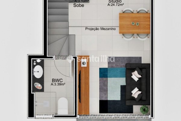 Studio à venda com 49m², 1 quarto, 1 vaga no bairro Carvoeira em Florianópolis
