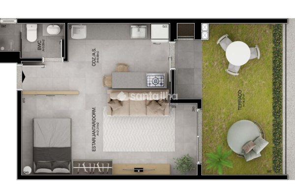 Studio à venda com 59m², 1 quarto, 1 vaga no bairro Campeche em Florianópolis